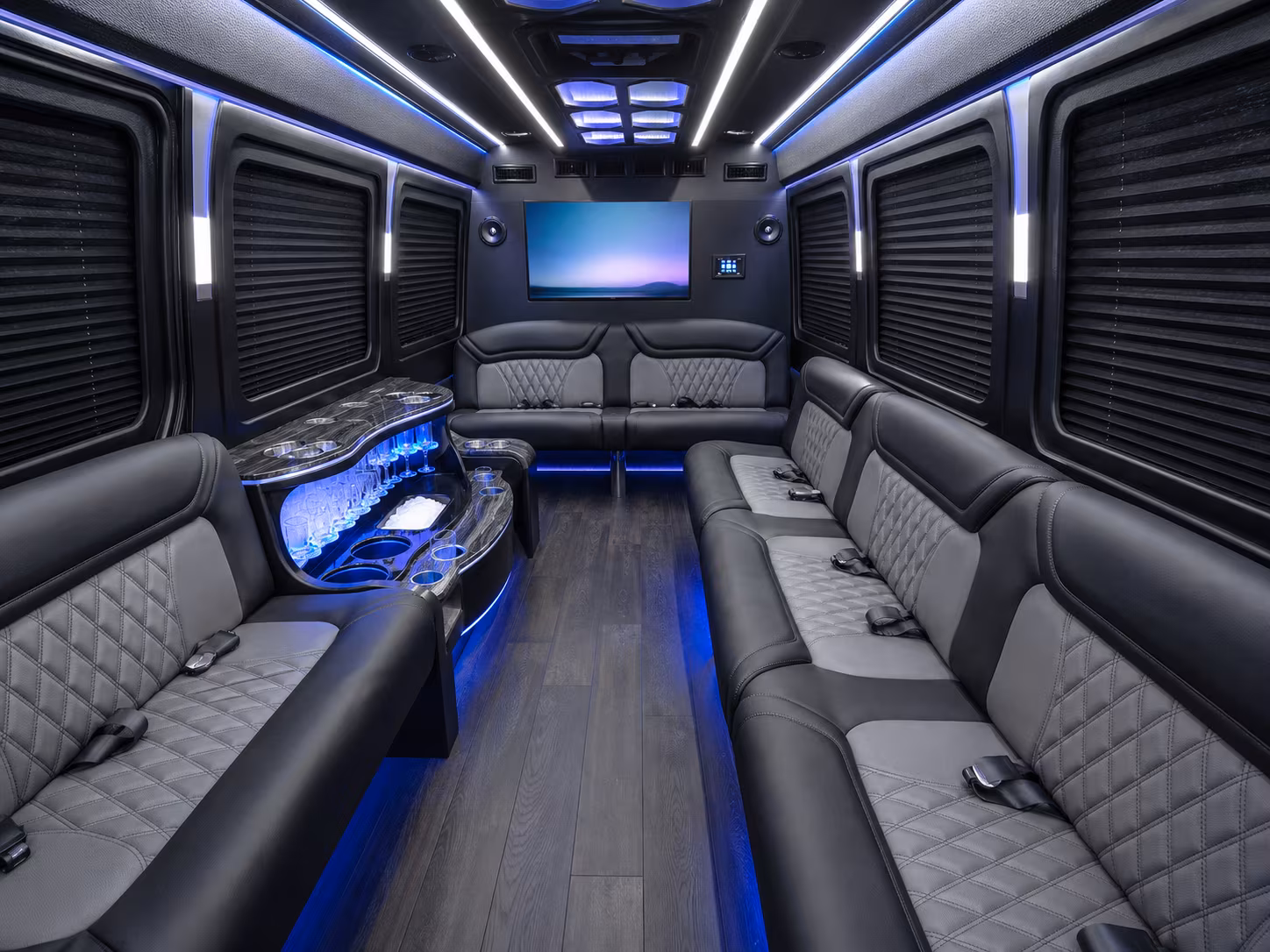 gloucester 40 passenger party bus inside